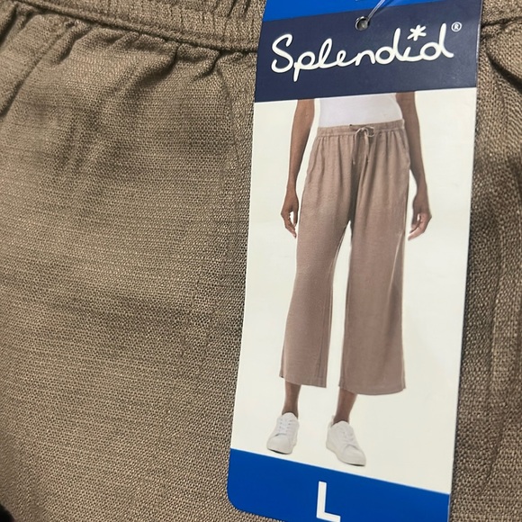 Splendid women’s wide leg pants tan brown color size L NWT - Picture 1 of 2